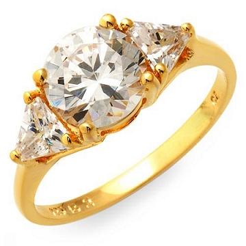 STUNNING 3CT CZ ENGAGEMENT RING 18KRGP-size9/10